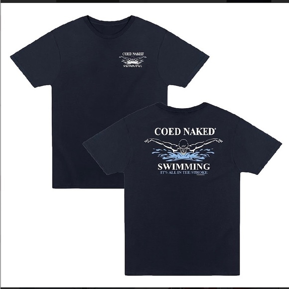 Coed Naked Swimming Men’s T-Shirt New - Picture 1 of 1